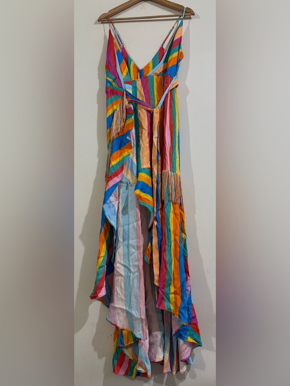 FARM Rio Rainbow Stripe High-Low Maxi Dress - Picture 4 of 13